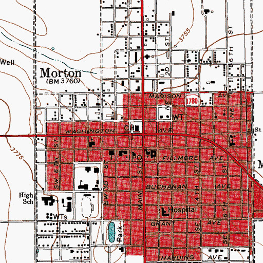 Topographic Map of Cochran County Courthouse, TX