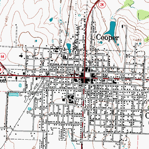 Topographic Map of Delta County Courthouse, TX