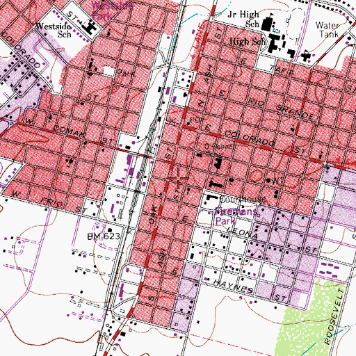 Topographic Map of Frio County Courthouse, TX