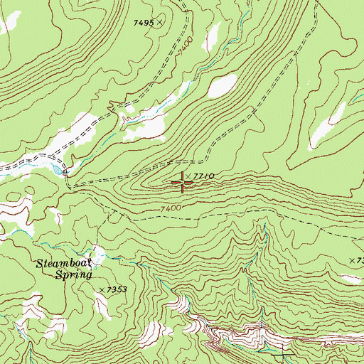 Topographic Map of Steamboat Mesa, CO