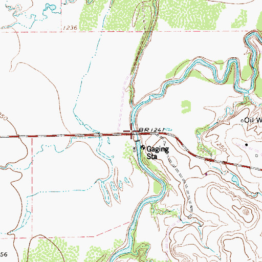 Topographic Map of Hubbard Creek Bridge, TX