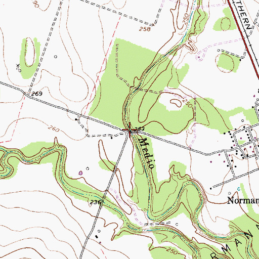 Topographic Map of Medio Creek Bridge, TX