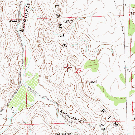 Topographic Map of Escalante Rim, CO