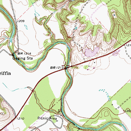 Topographic Map of State Highway 23 Bridge, TX