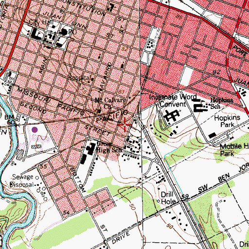 Topographic Map of Moeller House, TX