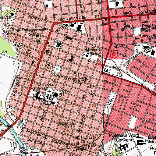Topographic Map of Mohris-Abschier House, TX