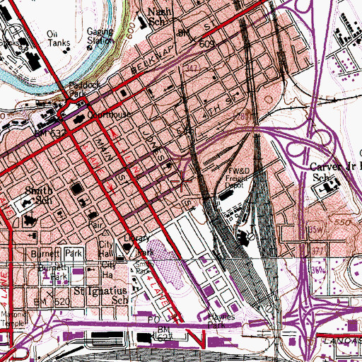 Topographic Map of Montgomery Ward and Company Building, TX