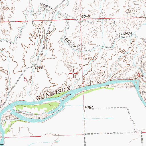 Topographic Map of North Delta Canal, CO