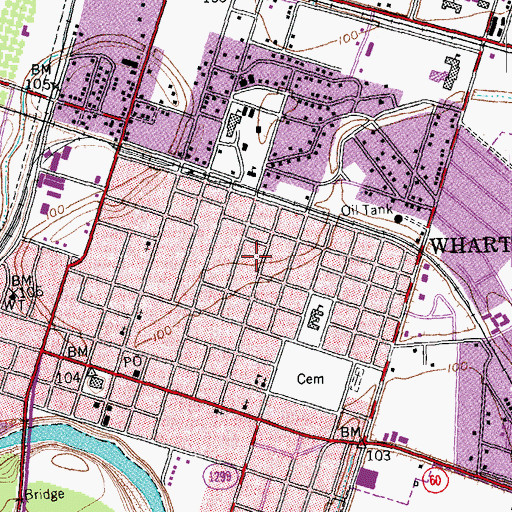 Topographic Map of Moran-Moore House, TX
