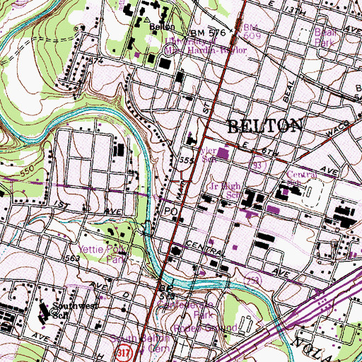 Topographic Map of Morey House, TX