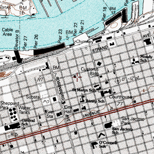 Topographic Map of Merimax Building, TX