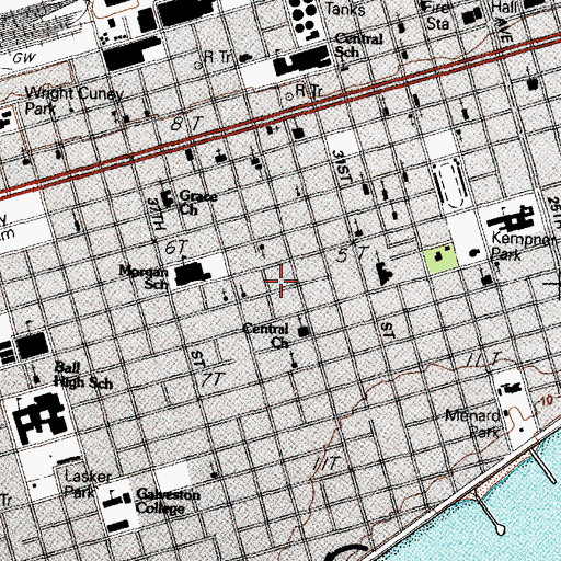 Topographic Map of Michel B Menard House, TX