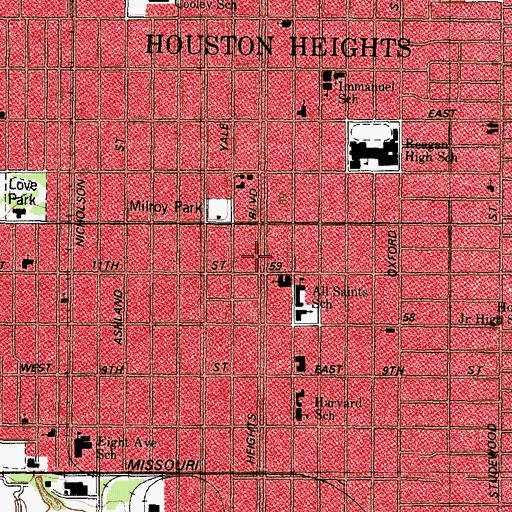 Topographic Map of Milroy House, TX