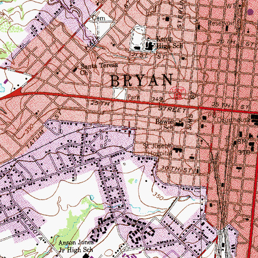 Topographic Map of Milton Parker House, TX