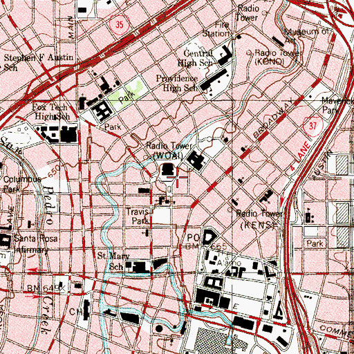 Topographic Map of Maverick-Carter House, TX