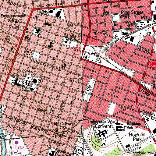 Topographic Map of Max Bettin House, TX