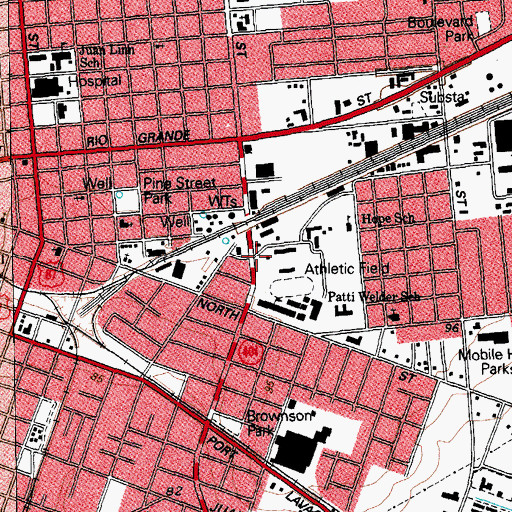 Topographic Map of McCabe Building, TX