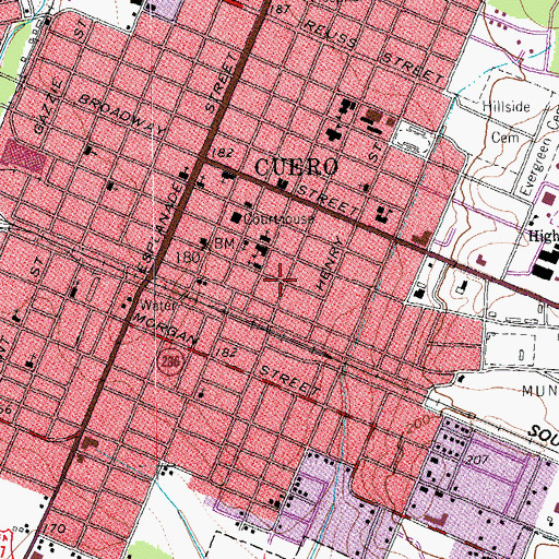 Topographic Map of Meissner-Pleasants House, TX
