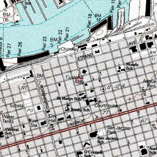 Topographic Map of Melrose Apartment Building, TX