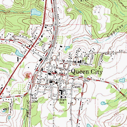 Topographic Map of Mathews-Powell House, TX