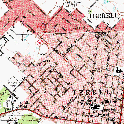 Topographic Map of Matthew Cartwright House, TX