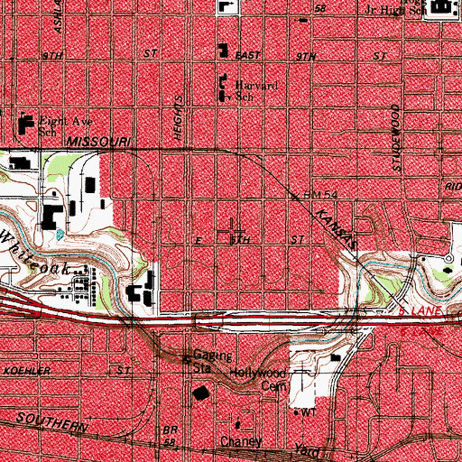 Topographic Map of Lund House, TX