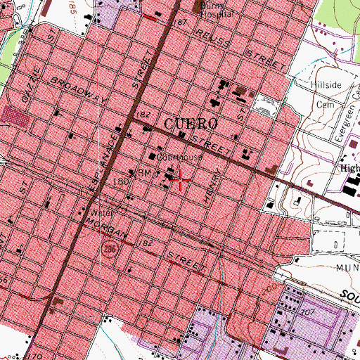 Topographic Map of M D Bennett House, TX