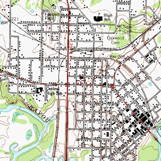 Topographic Map of Magnolias house, TX