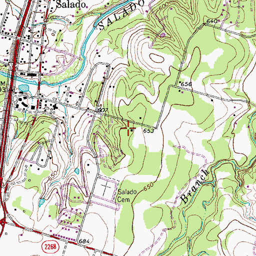 Topographic Map of Major A J Rose House, TX