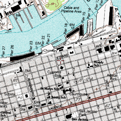 Topographic Map of Marschner Building, TX