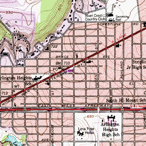 Topographic Map of Marshall R Sanguinet House, TX