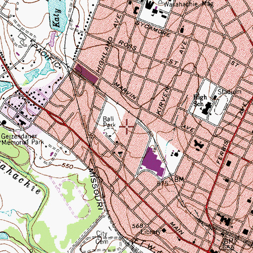 Topographic Map of Marshall T Patrick House, TX