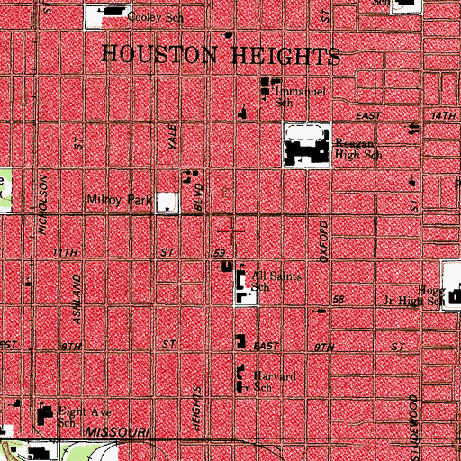 Topographic Map of Marshall W Kennedy House, TX