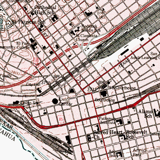 Topographic Map of Martin Building, TX