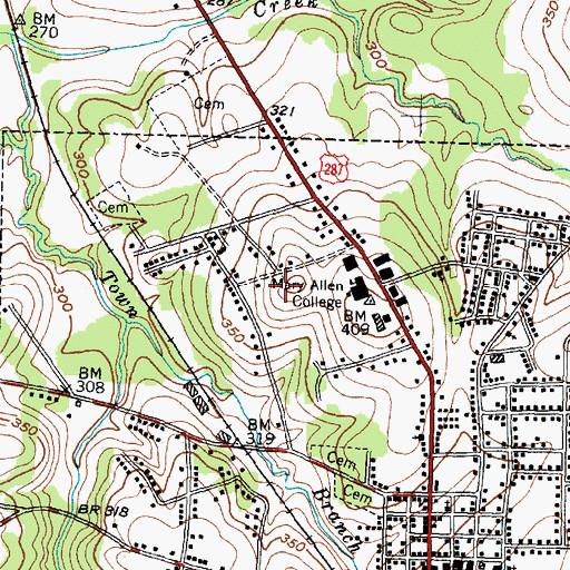 Topographic Map of Mary Allen Seminary for Colored Girls (historical), TX