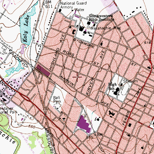 Topographic Map of Mary Ralston House, TX