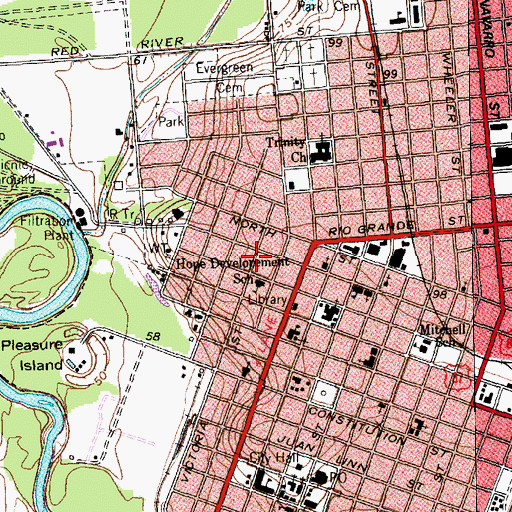 Topographic Map of Little House, TX