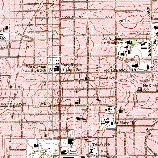 Topographic Map of Livingston-Hess House, TX
