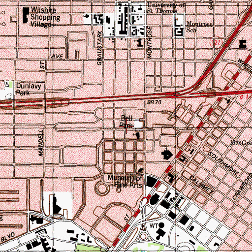 Topographic Map of Logue House, TX