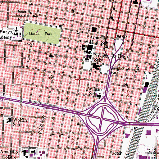 Topographic Map of Landergin-Harrington House, TX