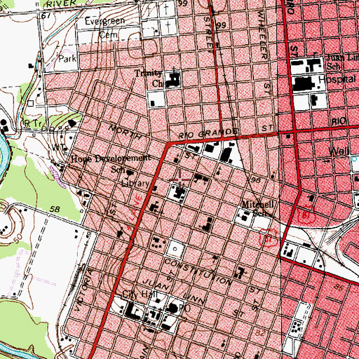 Topographic Map of Lander-Hopkins House, TX