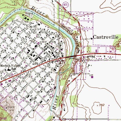 Topographic Map of Landmark Inn Complex, TX