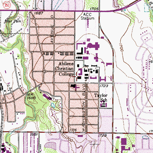 Topographic Map of Luce Hall, TX
