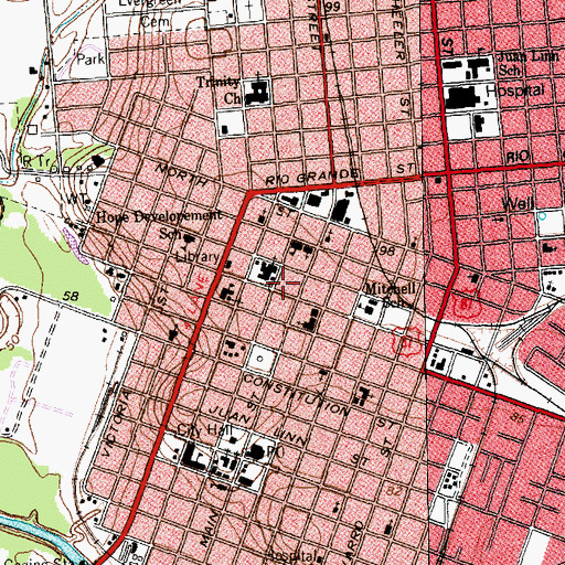 Topographic Map of Levi-Welder House, TX