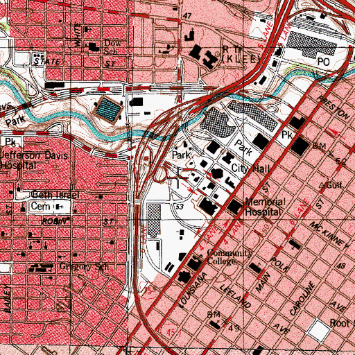 Topographic Map of Kellum-Noble House, TX