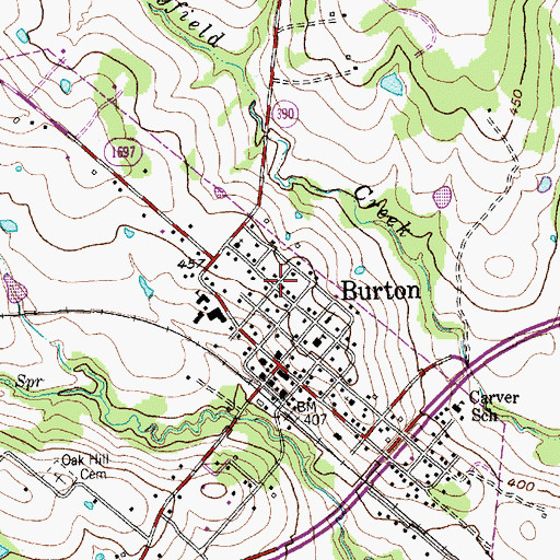 Topographic Map of Kneip-Bredthauer House, TX
