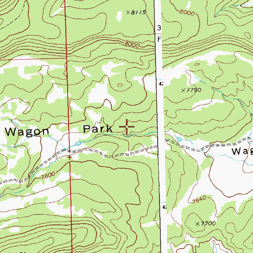 Topographic Map of Wagon Park, CO