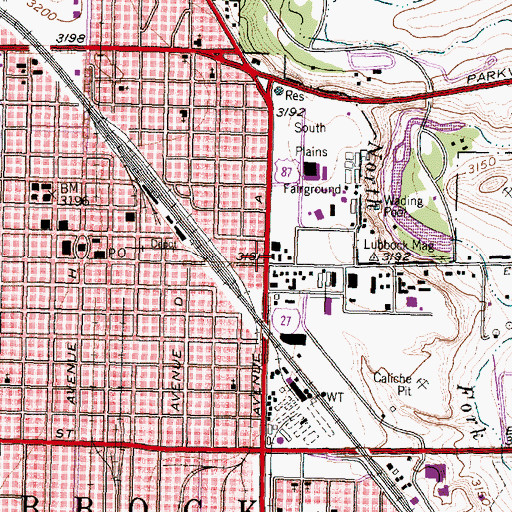 Topographic Map of Kress Building, TX