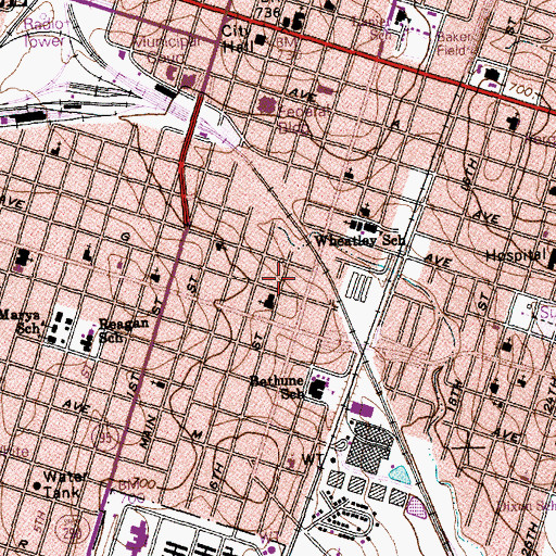 Topographic Map of Kyle Hotel, TX
