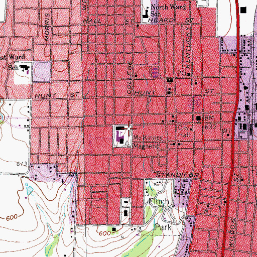 Topographic Map of L A Scott House, TX